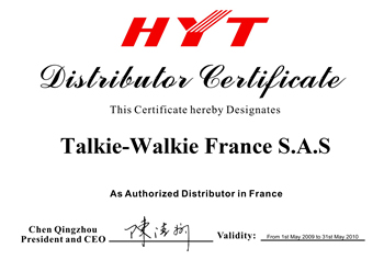 certifié HYT Talkie Walkie